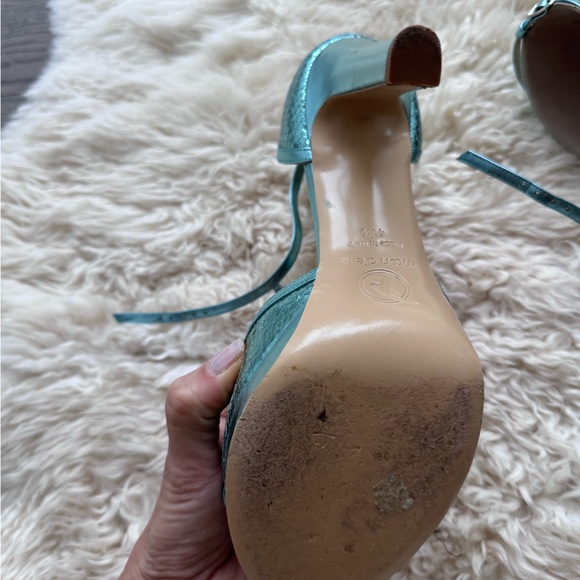 Moon D’elle The Nebbiolina Metallic Blue Leather Ankle Strap Heels - Picture 11 of 13